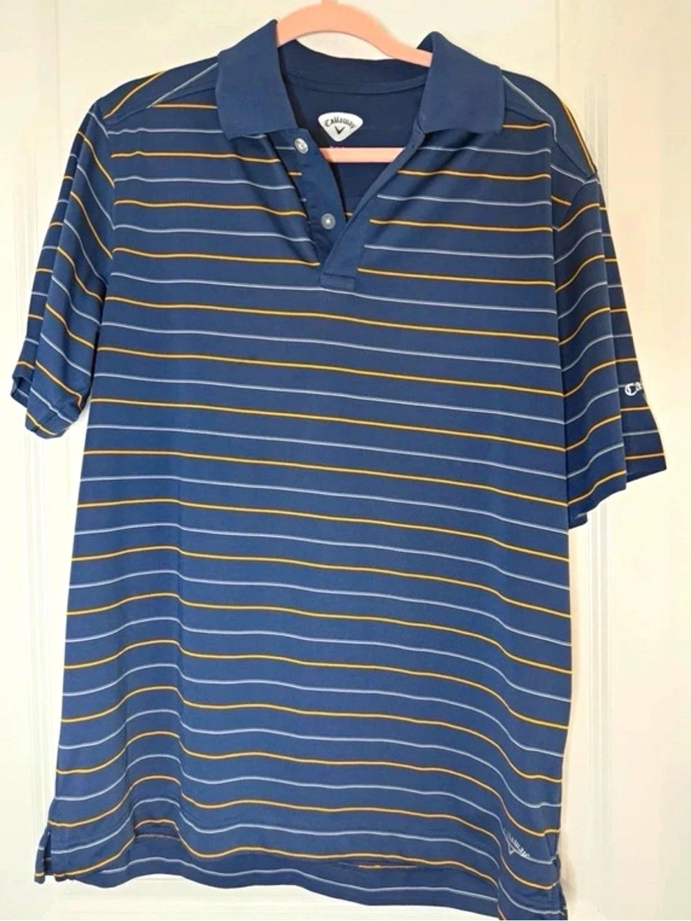 Callaway Men’s Blue Striped Polo Shirt M